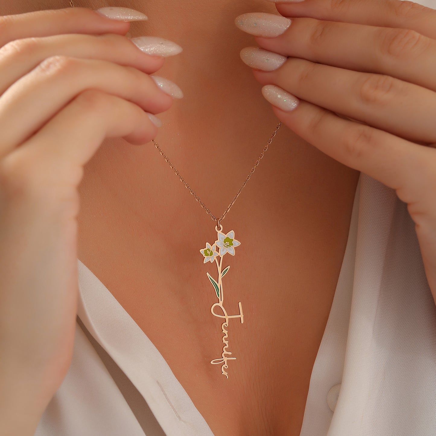 Personalized Birth Flower Necklace