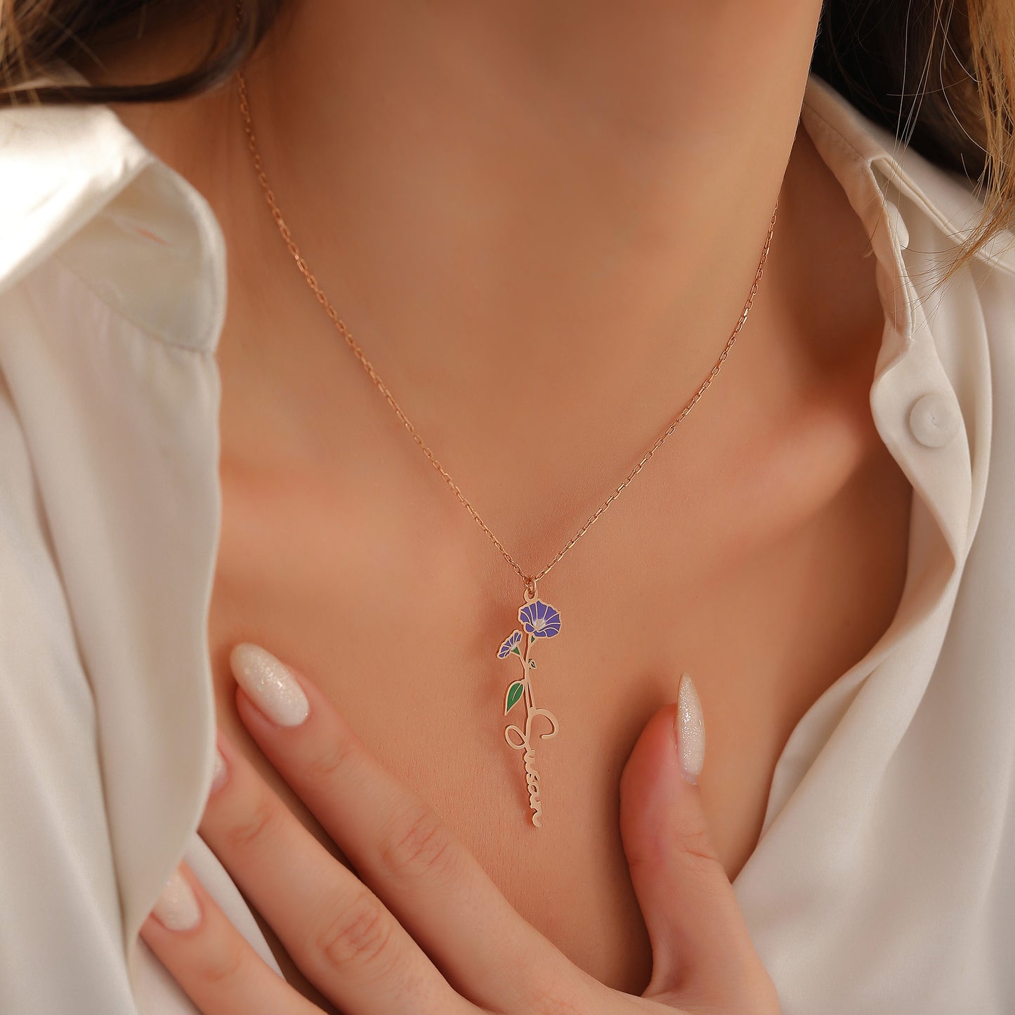Personalized Birth Flower Necklace